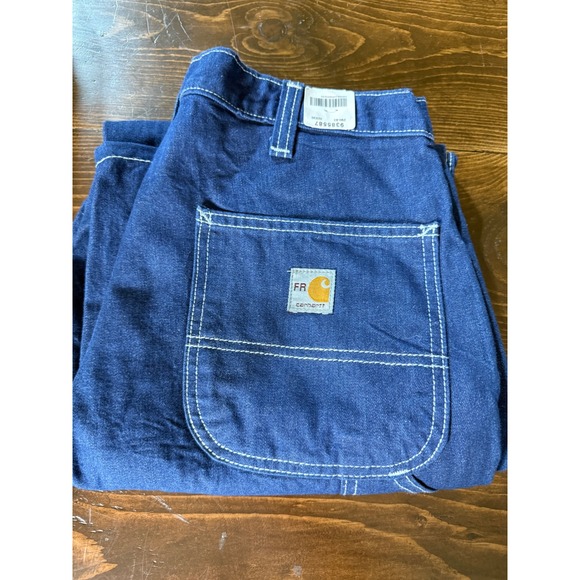 Carhartt FR Flame Resistant Bibbo Twill Work Pants Denim Blue 32x30 - Picture 1 of 9